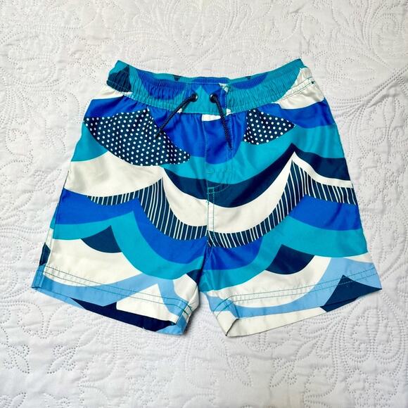 Tea Collection Scallop Waves Mid Length Swim Trunk Size 6 - Picture 2 of 4